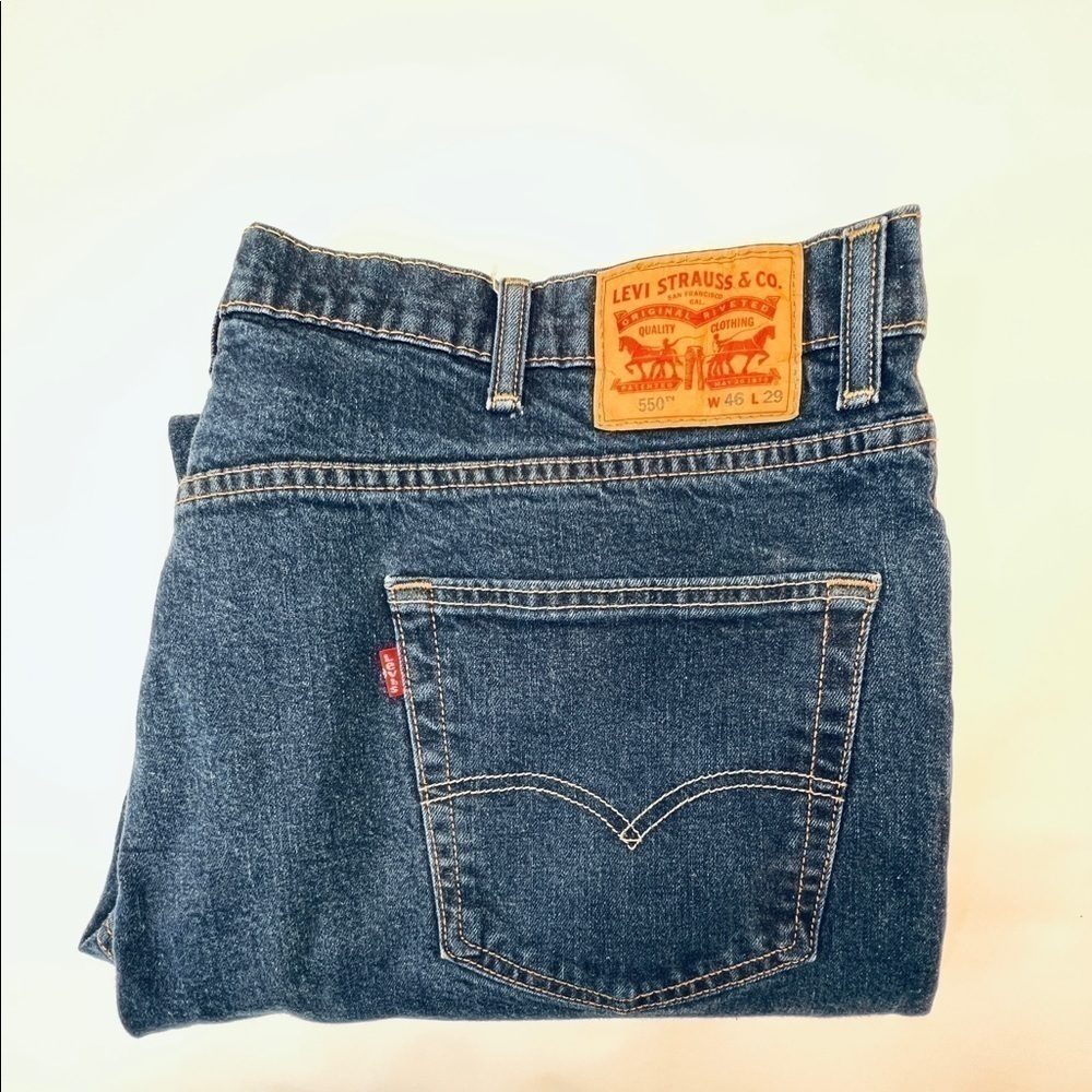 LEVIS 550 Jeans W46 L29 Dark PREWASHED - Picture 2 of 8